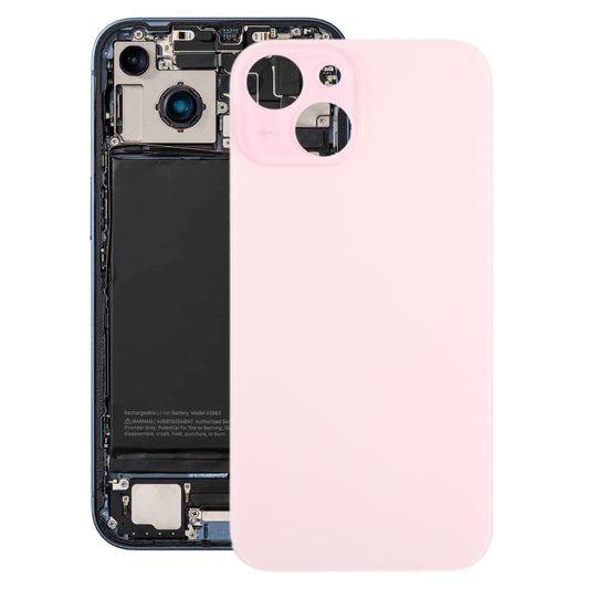 For iPhone 15 Glass Battery Back Cover(Pink) -  by buy2fix | Online Shopping UK | buy2fix