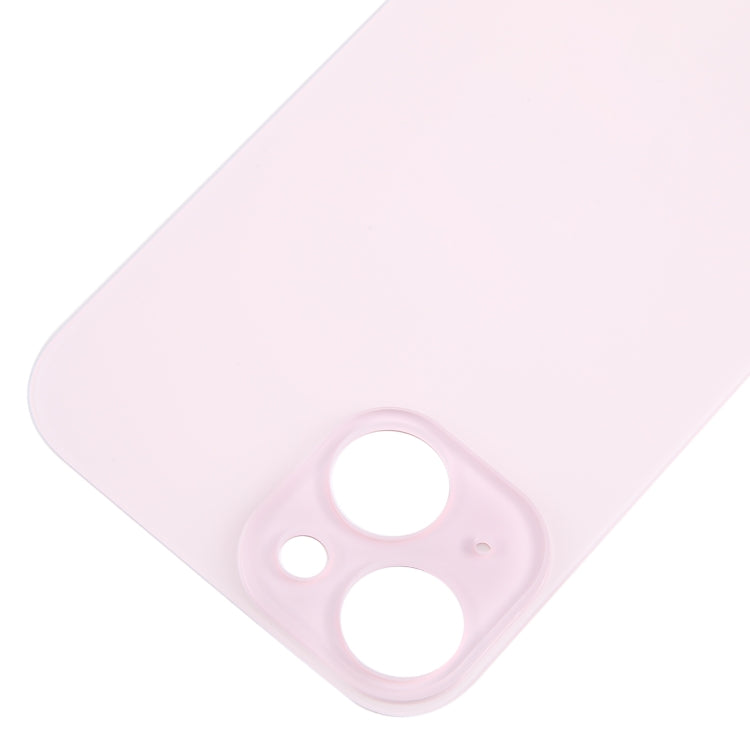 For iPhone 15 Easy Replacement Big Camera Hole Glass Back Battery Cover(Pink) -  by buy2fix | Online Shopping UK | buy2fix