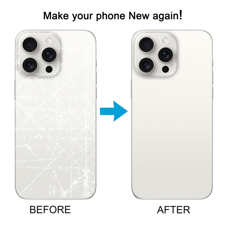 For iPhone 15 Pro Easy Replacement Big Camera Hole Glass Back Battery Cover(White) -  by buy2fix | Online Shopping UK | buy2fix