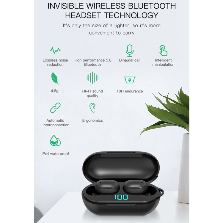 H6 TWS Bluetooth 5.0 Wireless Bluetooth Earphone with Digital Display & Charging Box, Support for Siri & HD Calls - TWS Earphone by buy2fix | Online Shopping UK | buy2fix