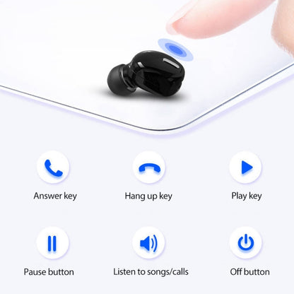 X9 Wireless Bluetooth 5.0 Mini In-Ear Unilateral Earphone(White) - Bluetooth Earphone by buy2fix | Online Shopping UK | buy2fix