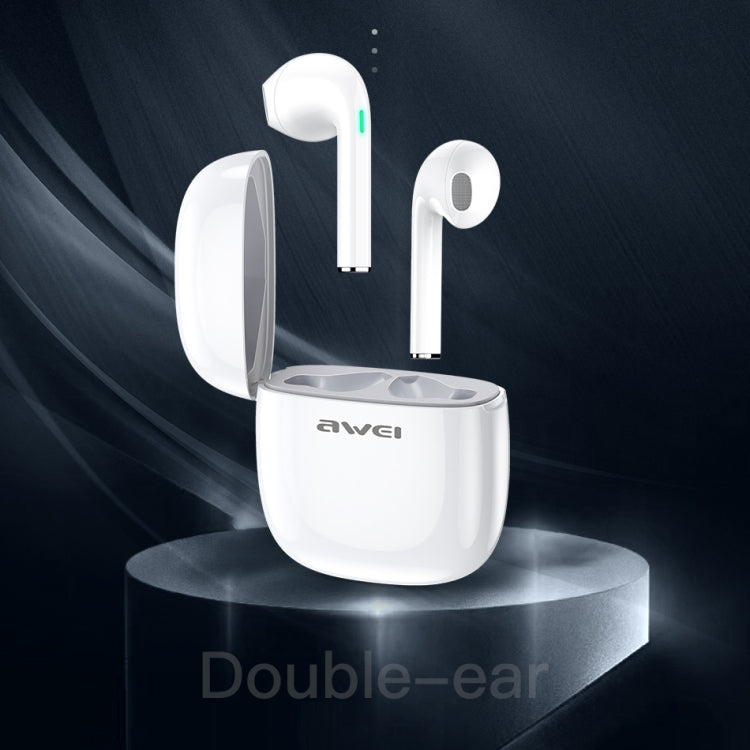 awei T28 Bluetooth V5.0 Ture Wireless Sports TWS Headset with Charging Case(White) - TWS Earphone by awei | Online Shopping UK | buy2fix