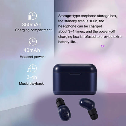 DT-4 IPX Waterproof Bluetooth 5.0 Wireless Bluetooth Earphone with 350mAh Magnetic Charging Box, Support for Calling(Rose Gold) - Bluetooth Earphone by buy2fix | Online Shopping UK | buy2fix