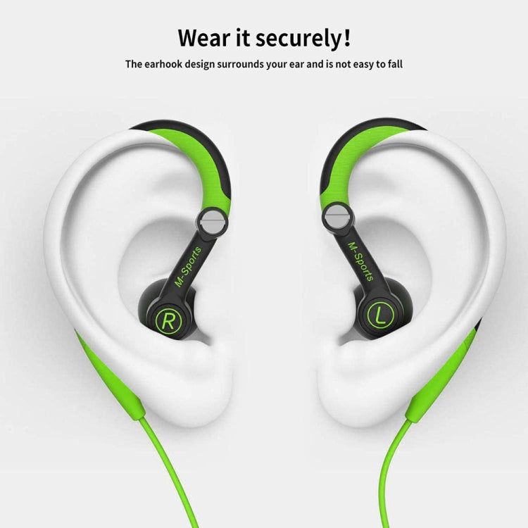 Mucro MB-232 Running In-Ear Sport Earhook Wired Stereo Headphones for Jogging Gym(Green) - Sport Earphone by Mucro | Online Shopping UK | buy2fix