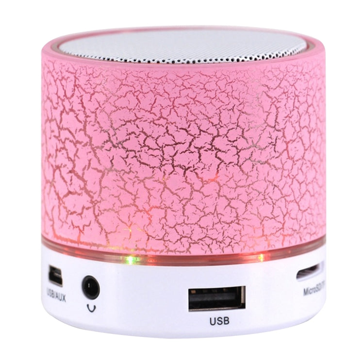 A9 Mini Portable Glare Crack Bluetooth Stereo Speaker with LED Light, Built-in MIC, Support Hands-free Calls & TF Card(Pink) - Mini Speaker by buy2fix | Online Shopping UK | buy2fix