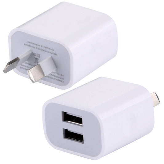5V 2A High Compatibility 2 USB Ports Charger, AU Plug(White) - Apple Accessories by buy2fix | Online Shopping UK | buy2fix
