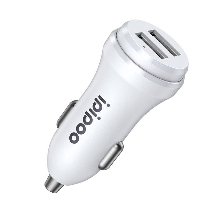 ipipoo XP-1 Dual USB Car Fast Charging Charger with Android Line (White) - Car Charger by ipipoo | Online Shopping UK | buy2fix