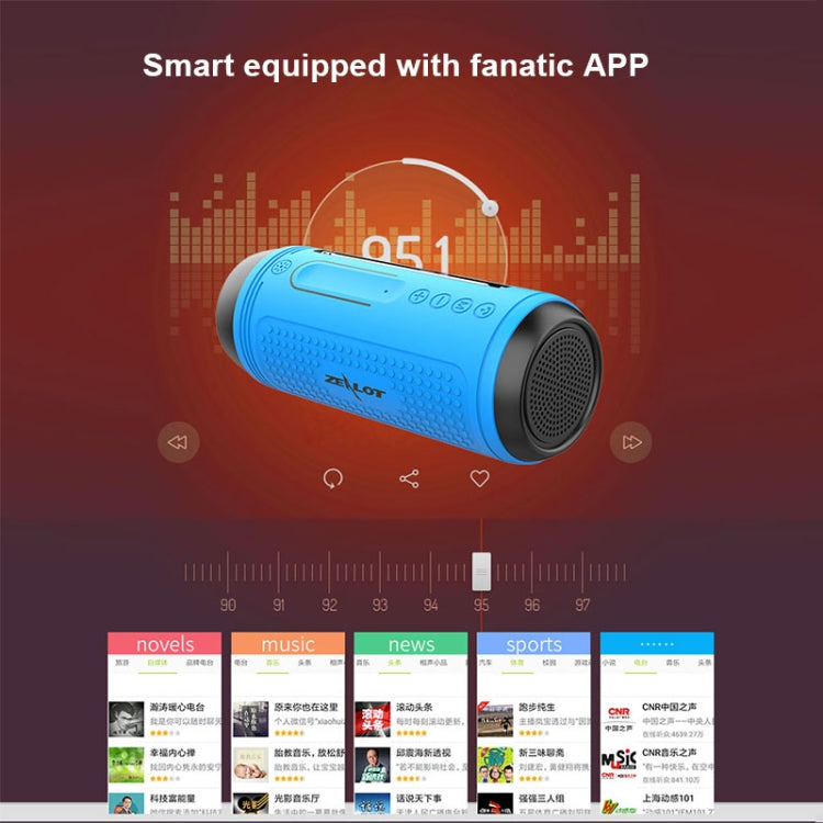 ZEALOT A1 Multifunctional Bass Wireless Bluetooth Speaker, Built-in Microphone, Support Bluetooth Call & AUX & TF Card & LED Lights (Blue) - Desktop Speaker by ZEALOT | Online Shopping UK | buy2fix