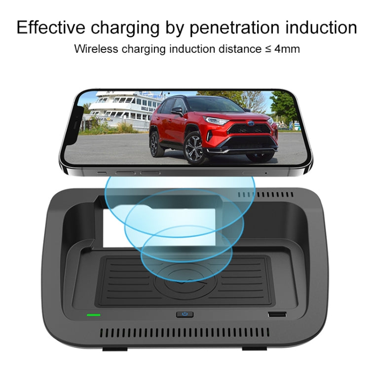 Car Fast Charging Wireless Charger for Toyota RAV4 / Veranda 2019-2021, Left Driving (Black) - In Car by buy2fix | Online Shopping UK | buy2fix