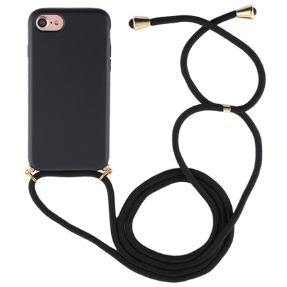 For iPhone 8 / 7 TPU Anti-Fall Mobile Phone Case With Lanyard(Black) - Apple Accessories by buy2fix | Online Shopping UK | buy2fix