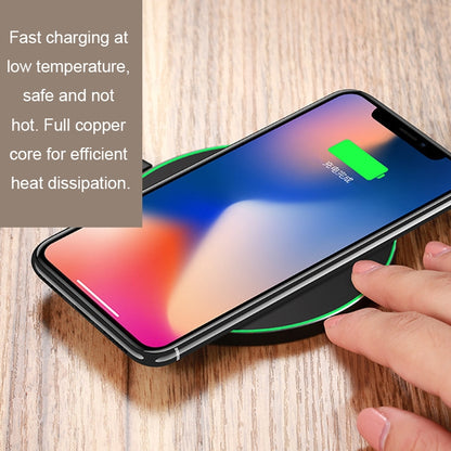 GY-68 Ultra-Thin Aluminum Alloy Wireless Fast Charging Qi Charger Pad(Black) - Wireless Charger by buy2fix | Online Shopping UK | buy2fix