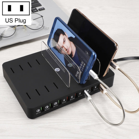 X6S 110W 3 QC 3.0 USB Ports + 5 USB Ports Smart Charger with Detachable Bezel, US Plug - Multifunction Charger by buy2fix | Online Shopping UK | buy2fix