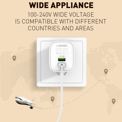 LDNIO A201 2.4A Dual USB Charging Head Travel Direct Charge Mobile Phone Adapter Charger With Micro USB Data Cable(UK Plug) - USB Charger by LDNIO | Online Shopping UK | buy2fix