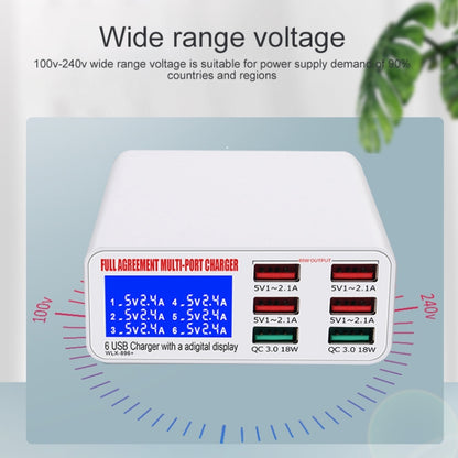 WLX-896+ 6 In 1 Multi-function Smart Digital Display USB Charger(UK Plug) - Multifunction Charger by buy2fix | Online Shopping UK | buy2fix