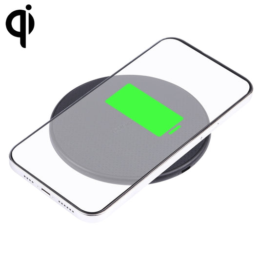 10W QI Plaid Pattern Round Plastic Wireless Charger (Black) - Apple Accessories by buy2fix | Online Shopping UK | buy2fix