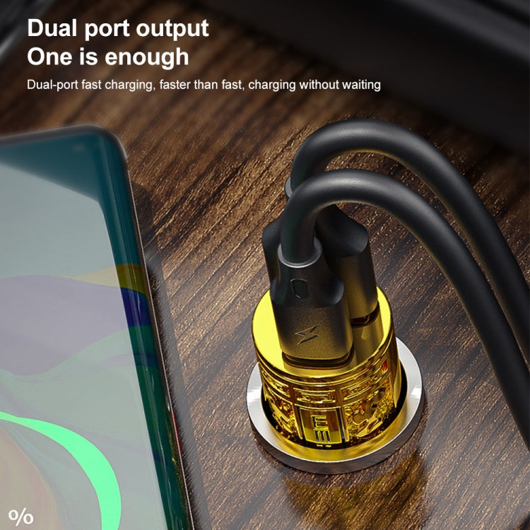 WK WP-C37 Type-C / USB-C + USB Dual Ports Fast Charging Car Charger - In Car by WK | Online Shopping UK | buy2fix