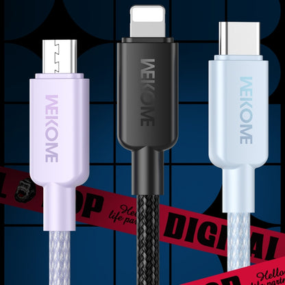 WEKOME WDC-04 Tidal Energy Series 3A USB to 8 Pin+Type-C+Micro USB 3 in 1 Braided Data Cable, Length: 1.2m (Blue) - Multifunction Cable by WK | Online Shopping UK | buy2fix