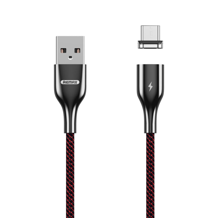 REMAX RC-158m 3A USB to Micro USB Interface Charging + Transmission Magnetic Attraction Polyester Two-color Braided Data Cable, Cable Length: 1m (Red) - Mobile Accessories by REMAX | Online Shopping UK | buy2fix