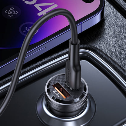 USAMS US-CC175 C35 45W Aluminum Alloy Transparent Dual USB Port Mini Car Charger (Purple) - Car Charger by USAMS | Online Shopping UK | buy2fix