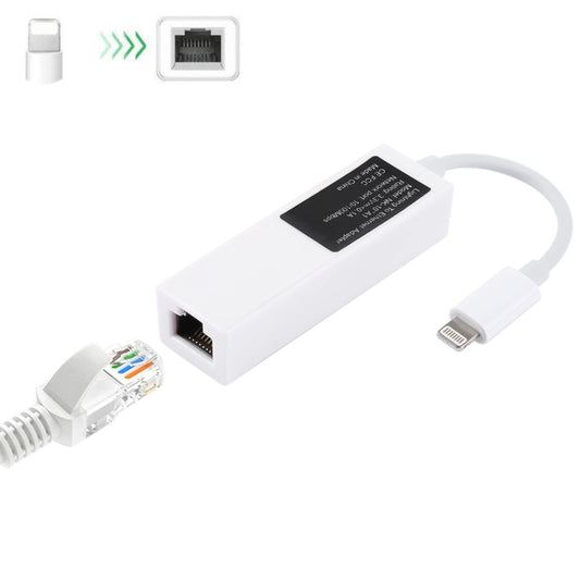 NK107A1 8 Pin to RJ45 Ethernet LAN Network Adapter Cable for iPhone / iPad Series, Total Length: 16cm(White) - Converter & Adapter by buy2fix | Online Shopping UK | buy2fix