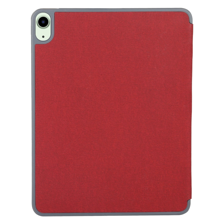 Mutural YASHI Series TPU + PU Cloth Pattern Texture Horizontal Flip Leather Case with Three-folding Holder & Pen Slot & Wake-up / Sleep Function For iPad Air 2022 / 2020 10.9(Red) - iPad Air (2022) / (2020) 10.9 Cases by Mutural | Online Shopping UK | buy2fix