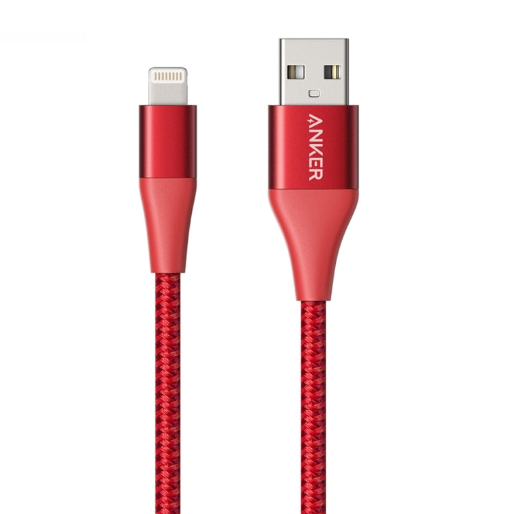 ANKER A8453 Powerline+ II USB to 8 Pin Apple MFI Certificated Nylon Pullable Carts Charging Data Cable, Length: 1.8m(Red) - MFI Cable by ANKER | Online Shopping UK | buy2fix