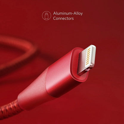 ANKER A8453 Powerline+ II USB to 8 Pin Apple MFI Certificated Nylon Pullable Carts Charging Data Cable, Length: 1.8m(Red) - MFI Cable by ANKER | Online Shopping UK | buy2fix