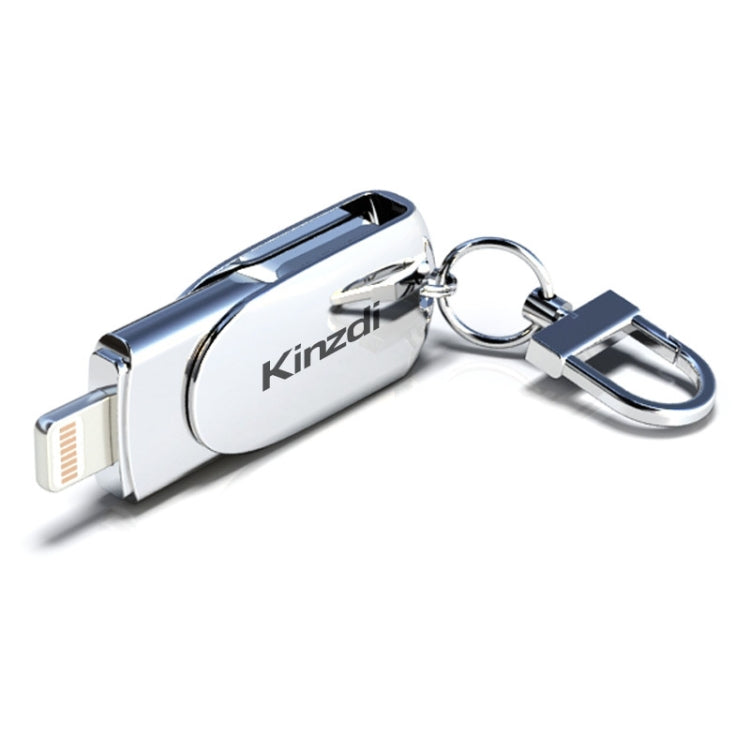 Kinzdi 128GB USB + 8 Pin Interface Metal Twister Flash U Disk (Silver) - USB Flash Drives by Kinzdi | Online Shopping UK | buy2fix