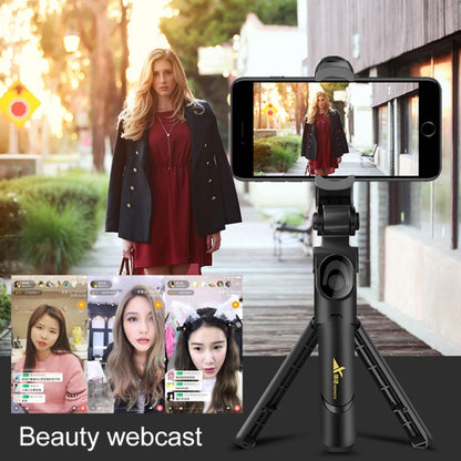 XT-09 Multi-function Live Broadcast Mobile Bluetooth Self-timer Pole Tripod (Yellow) - Consumer Electronics by buy2fix | Online Shopping UK | buy2fix