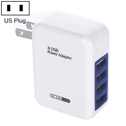 HT-CD03 15.5W 5V 3.1A 4-Port USB Wall Charger Travel Charger, US Plug - Apple Accessories by buy2fix | Online Shopping UK | buy2fix