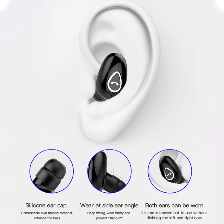 YX01 Sweatproof Bluetooth 4.1 Wireless Bluetooth Earphone with Charging Box, Support Memory Connection & HD Call(Black) - Bluetooth Earphone by buy2fix | Online Shopping UK | buy2fix