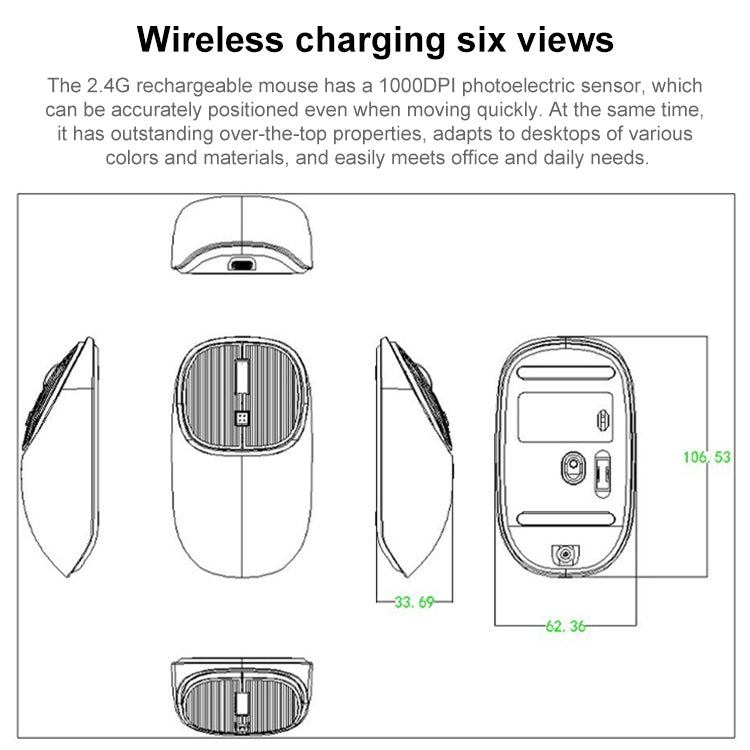 MKESPN SXS-5600 Type-C Rechargeable 2.4G Wireless Mouse(Blue) - Wireless Mice by MKESPN | Online Shopping UK | buy2fix