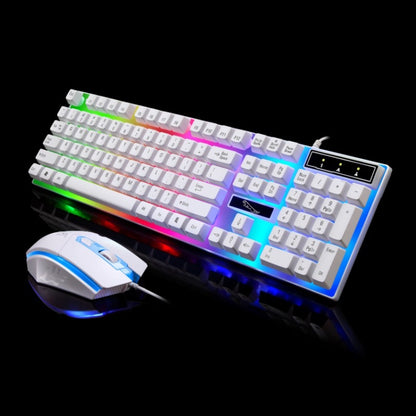 ZGB G21 1600 DPI Professional Wired Colorful Backlight Mechanical Feel Suspension Keyboard + Optical Mouse Kit for Laptop, PC(White) - Wired Keyboard by buy2fix | Online Shopping UK | buy2fix