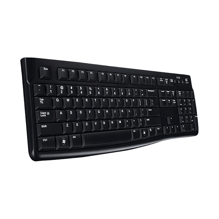 Logitech K120 USB Waterproof Splash Wired Keyboard for Desktop Computers / Laptops(Black) - Wired Keyboard by Logitech | Online Shopping UK | buy2fix