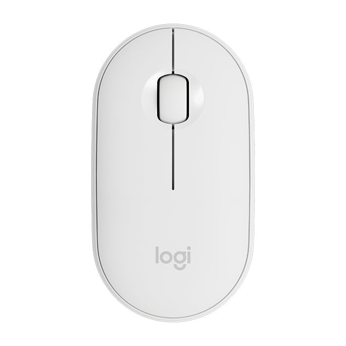 Logitech Pebble Cobblestone Shape Thin 3-keys 1000DPI Mute Wireless Bluetooth Optical Mouse, Wireless Range: 10m (White) - Wireless Mice by Logitech | Online Shopping UK | buy2fix