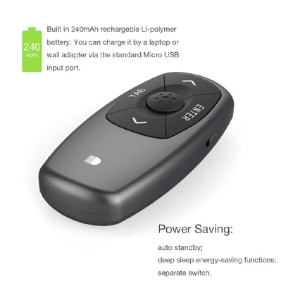 Doosl DSIT011 2.4GHz Mini Rechargeable PowerPoint Presentation Remote Control, Control Distance: 100m(Black) -  by DOOSL | Online Shopping UK | buy2fix