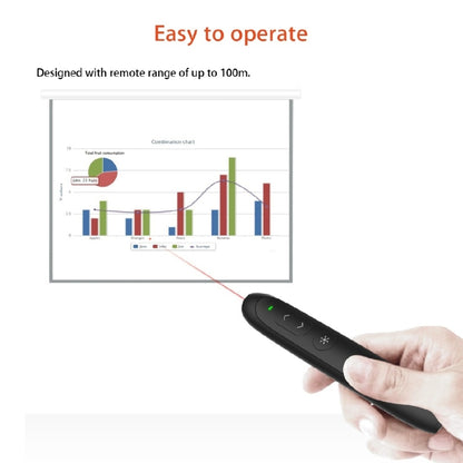 Doosl DSIT012 2.4GHz Wireless Presenter PowerPoint Clicker Representation Remote Control Pointer, Control Distance: 100m(Black) -  by DOOSL | Online Shopping UK | buy2fix