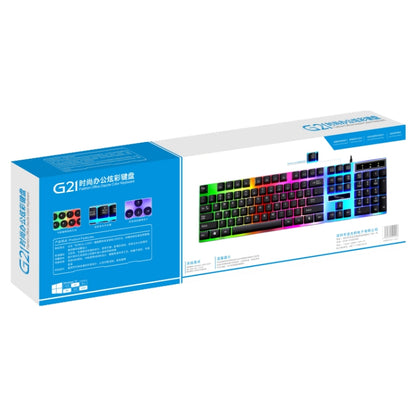 Chasing Leopard G21 USB 104-keys Waterproof Floating Round Punk Keycap Colorful Backlight Mechanical Feel Wired Keyboard, Length: 1.3m(Black) - Wired Keyboard by Chasing Leopard | Online Shopping UK | buy2fix