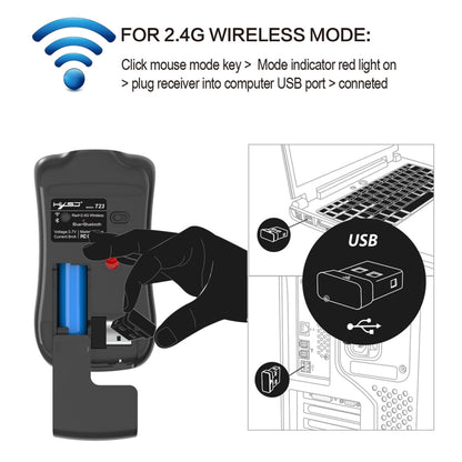 HXSJ T23 Bluetooth + 2.4GHz Wireless Dual Modes 4-Keys 1600 DPI Adjustable Ergonomics Optical Mouse - Wireless Mice by HXSJ | Online Shopping UK | buy2fix