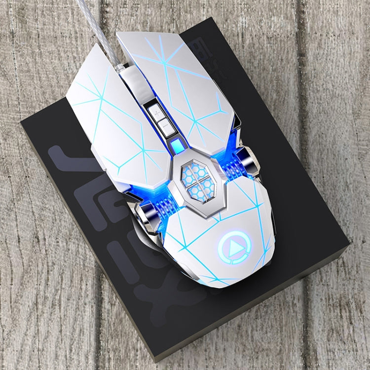 YINDIAO 3200DPI 4-modes Adjustable 7-keys RGB Light Wired Gaming Mechanical Mouse, Style: Silent Version(White) - Wired Mice by YINDIAO | Online Shopping UK | buy2fix