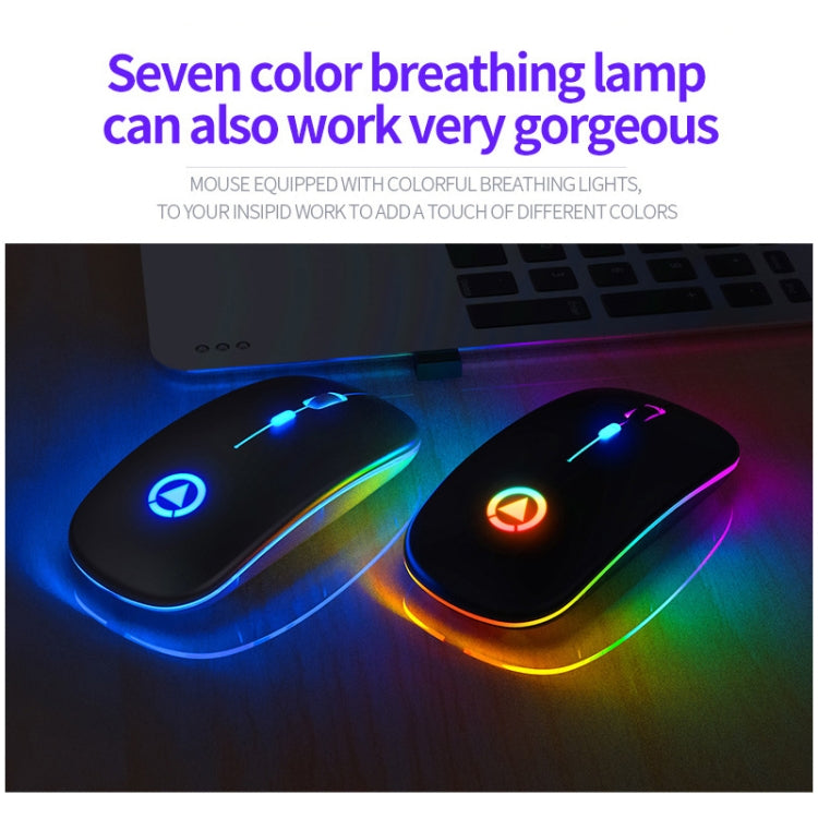 YINDIAO A2 2.4GHz 1600DPI 3-modes Adjustable RGB Light Rechargeable Wireless Silent Mouse (Rose Gold) - Computer & Networking by YINDIAO | Online Shopping UK | buy2fix