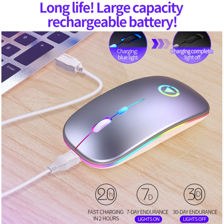 YINDIAO A2 BT3.0 + BT5.0 + 2.4GHz 1600DPI 3-modes Adjustable RGB Light Wireless Silent Bluetooth Mouse (Rose Gold) - Wireless Mice by YINDIAO | Online Shopping UK | buy2fix