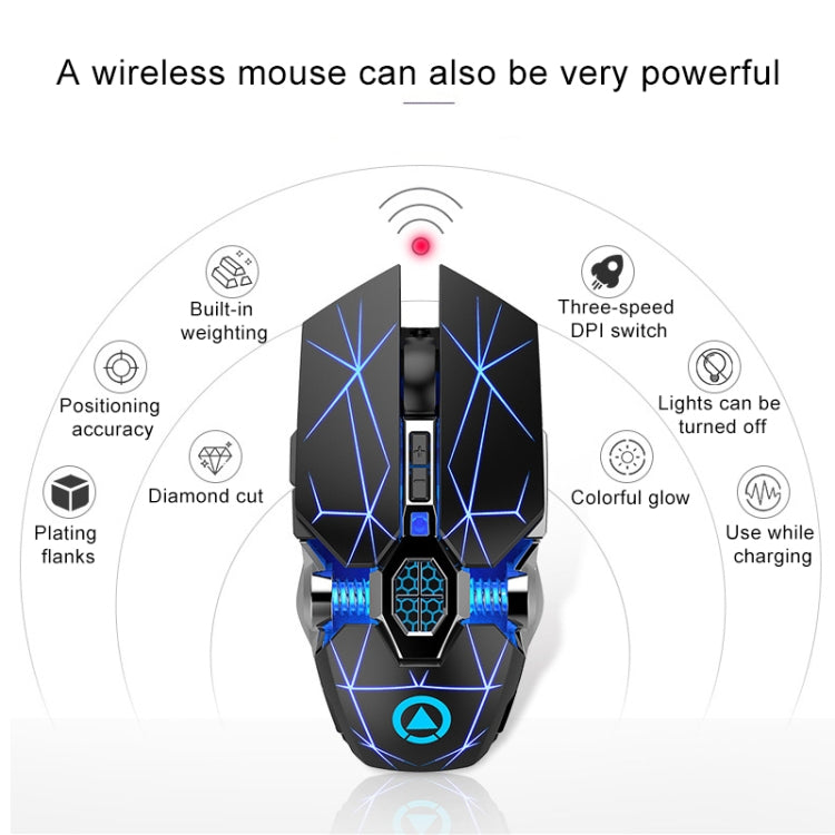 YINDIAO A7 2.4GHz 1600DPI 3-modes Adjustable 7-keys Rechargeable RGB Light Wireless Silent Gaming Mouse (White) - Wireless Mice by YINDIAO | Online Shopping UK | buy2fix