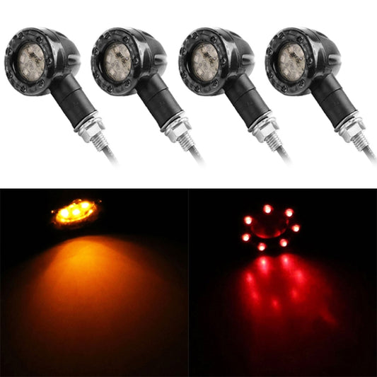 4 PCS DC 12V Motorcycle 13-LED Tail Turn Signal Lamp Indicators Blinker Light, (Yellow + Red Light) - Turn Signal by buy2fix | Online Shopping UK | buy2fix