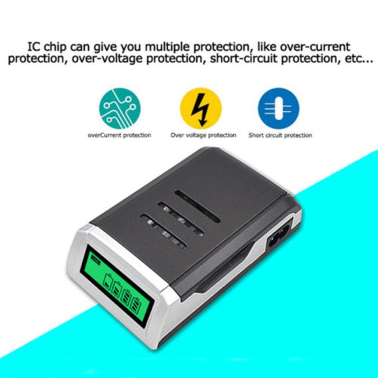 AC 100-240V 4 Slot Battery Charger for AA & AAA Battery, with LCD Display, US Plug - Charger & Converter by buy2fix | Online Shopping UK | buy2fix