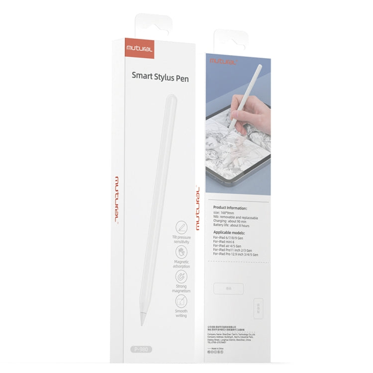 Mutural P-980 Tilt Pressure Sensor Capacitive Stylus Pen with Palm Rejection for iPad after 2018 - Stylus Pen by Mutural | Online Shopping UK | buy2fix