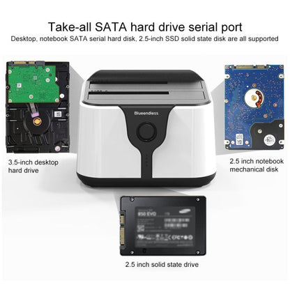 Blueendless 2.5 / 3.5 inch SATA USB 3.0 2 Bay Hard Drive Dock (AU Plug) - HDD Enclosure by Blueendless | Online Shopping UK | buy2fix