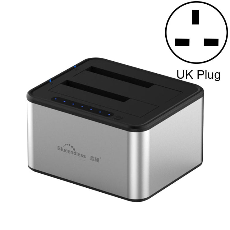 Blueendless 2.5 / 3.5 inch SATA USB 3.0 2 Bay Offline Copy Hard Drive Dock (UK Plug) - HDD Enclosure by Blueendless | Online Shopping UK | buy2fix