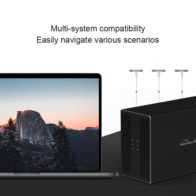 Blueendless Type-C / USB-C Interface 3.5 inch 2 Bay RAID Combination Array HDD External Enclosure (EU Plug) - HDD Enclosure by Blueendless | Online Shopping UK | buy2fix