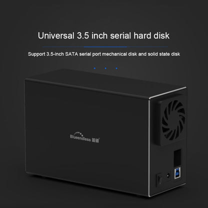 Blueendless Type-C / USB-C Interface 3.5 inch 2 Bay RAID Combination Array HDD External Enclosure (EU Plug) - HDD Enclosure by Blueendless | Online Shopping UK | buy2fix